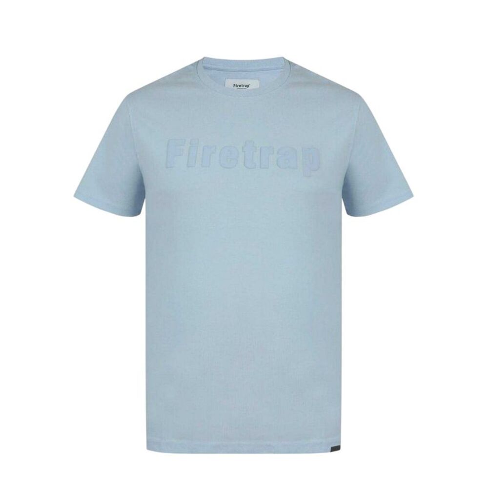 Firetrap Mens Logo Cotton T-Shirt / Baby Blue